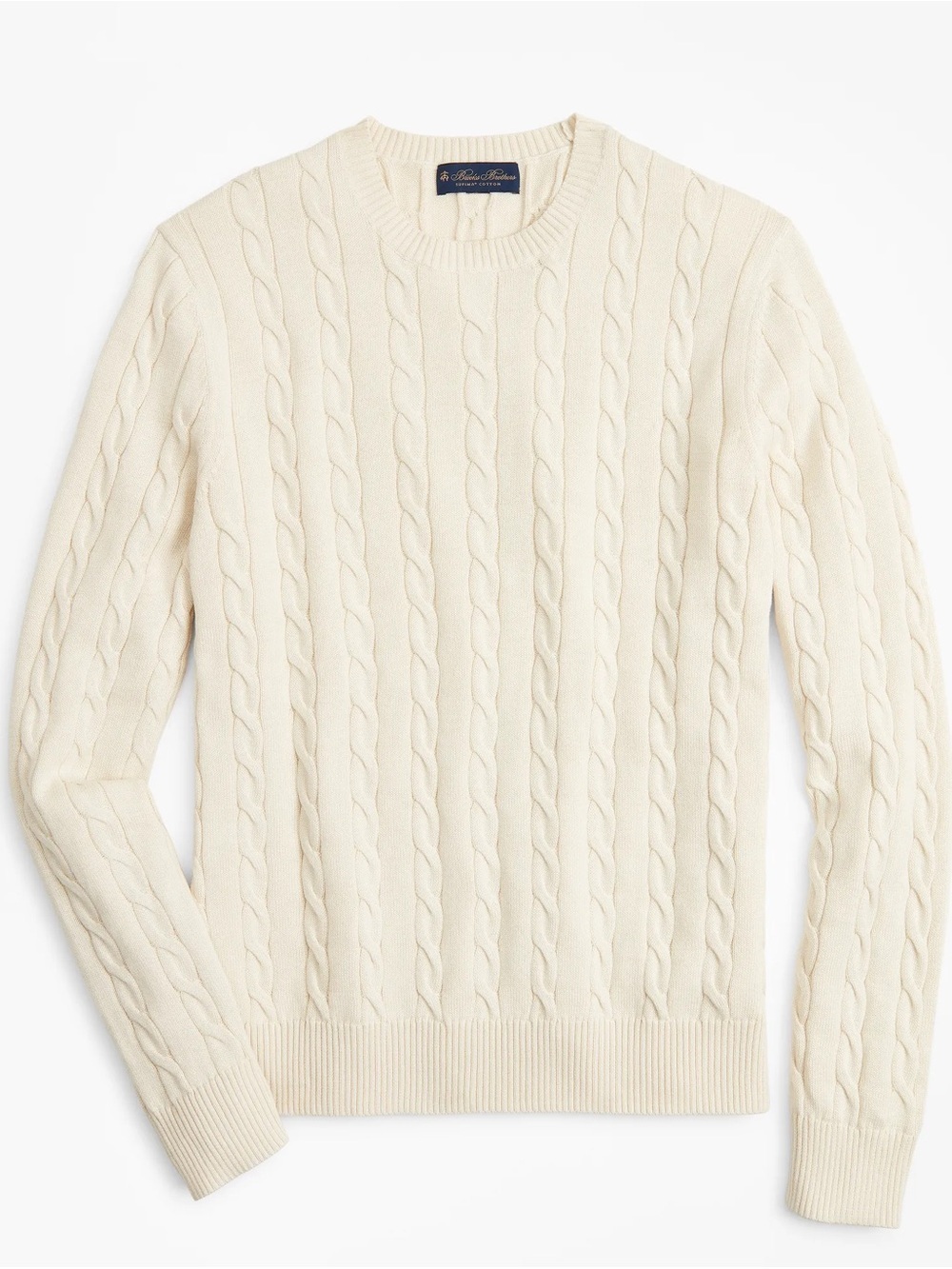 Brooks Brothers Supima Cotton Cable-Knit Crewneck Sweater